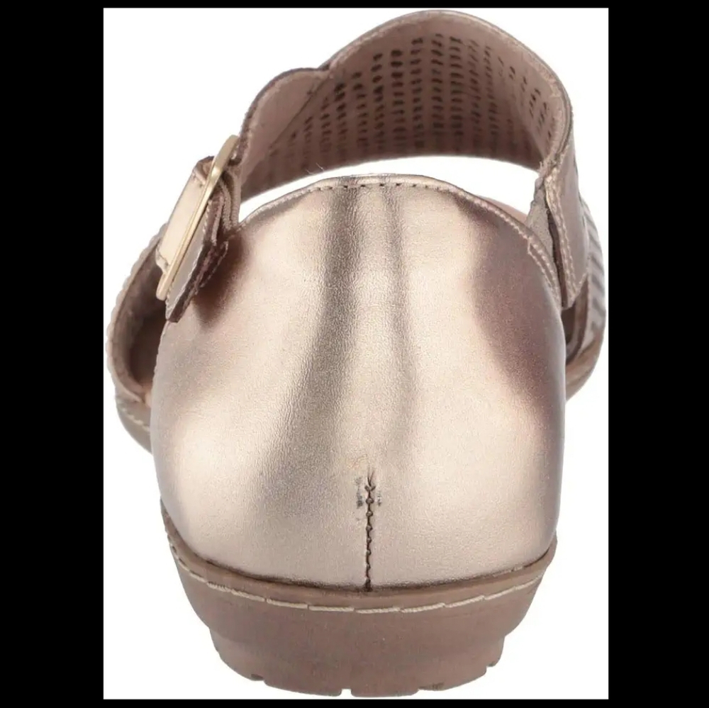 EARTH Ballston Gold Sandal Argon Metallic Calf 10 - Picture 2 of 5